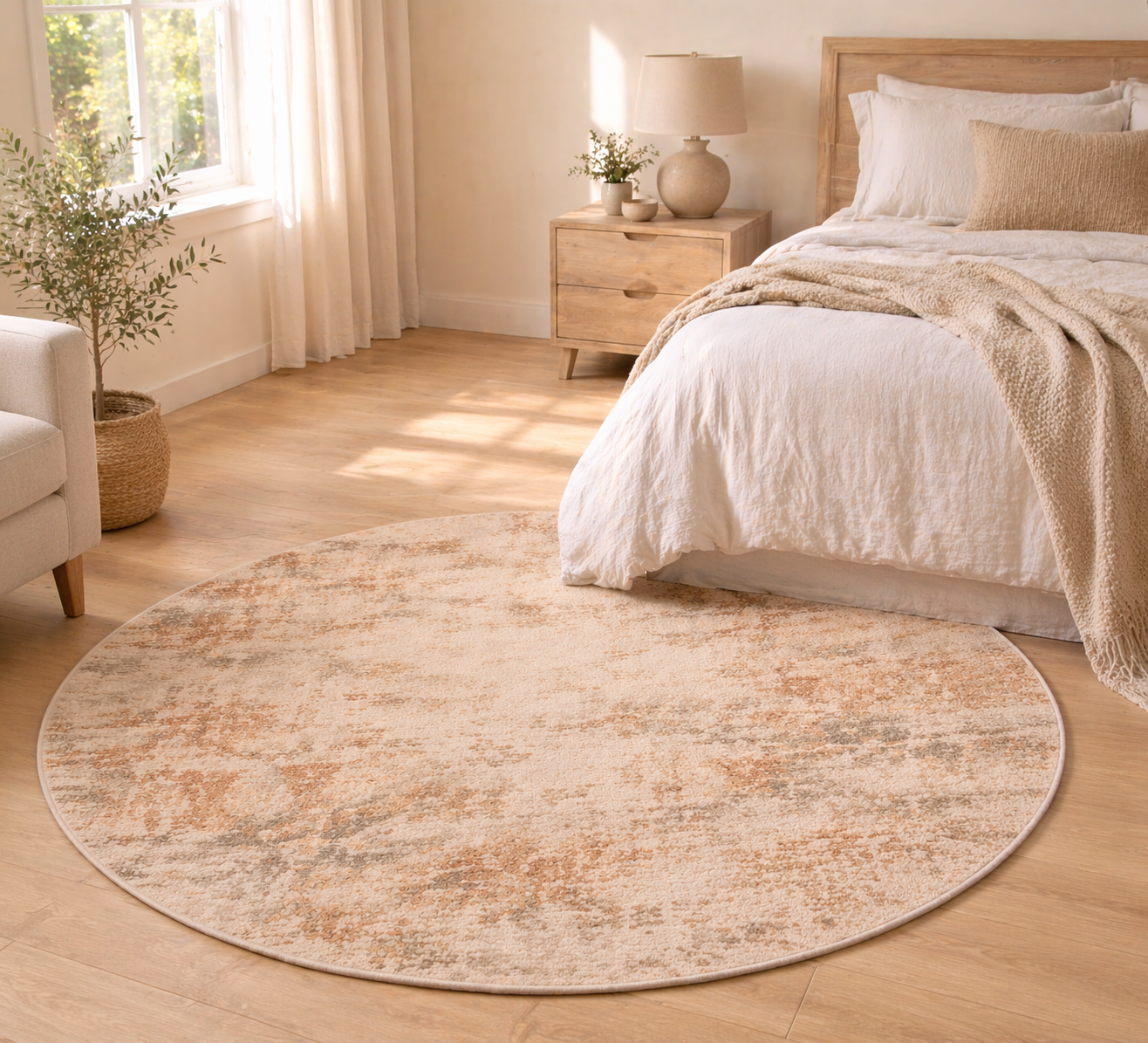 The Sandstone Aura Round Rug
