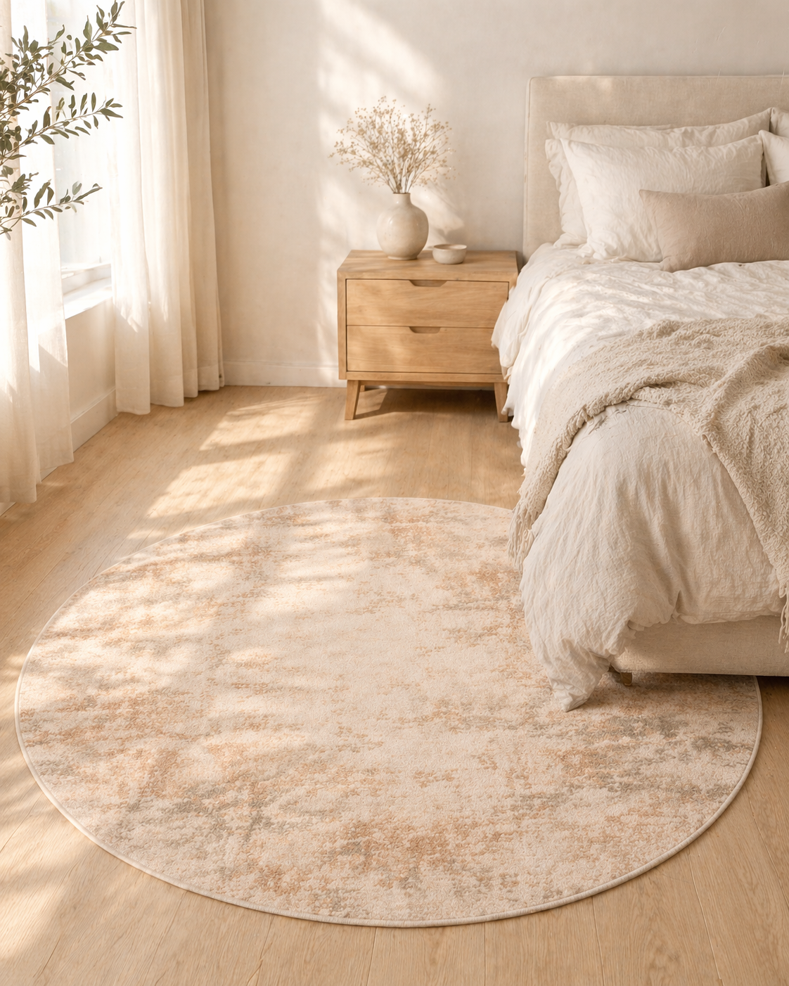 The Sandstone Aura Round Rug