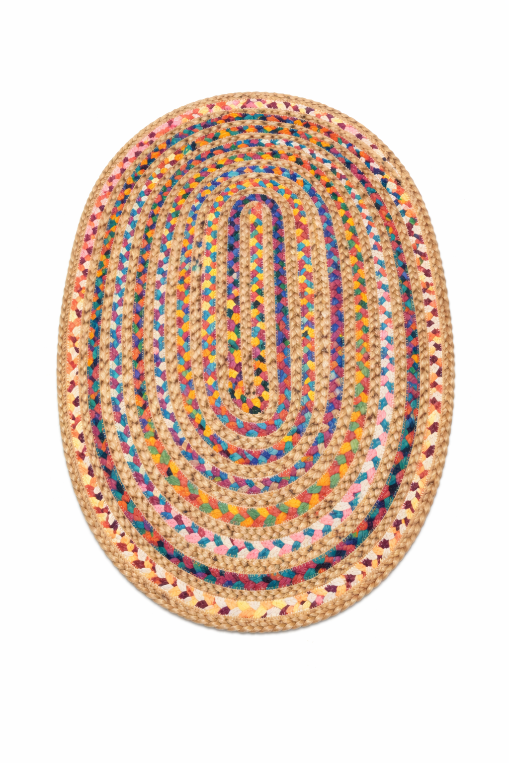 Handwoven Oval Braided Area Rug (Vibrant Colors, Eco-Friendly)