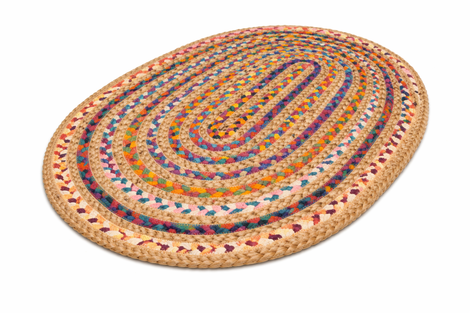 Handwoven Oval Braided Area Rug (Vibrant Colors, Eco-Friendly)