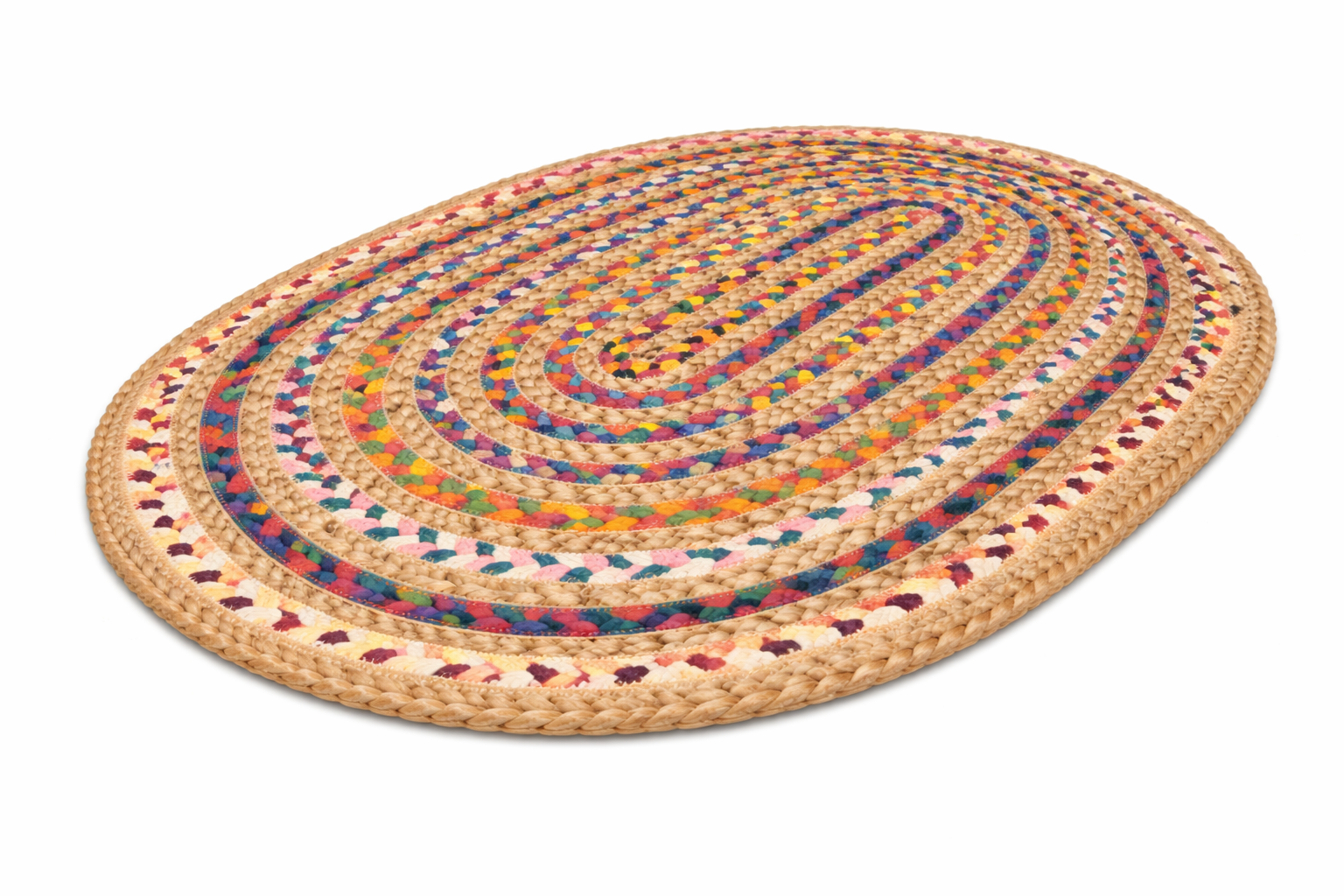 Handwoven Oval Braided Area Rug (Vibrant Colors, Eco-Friendly)