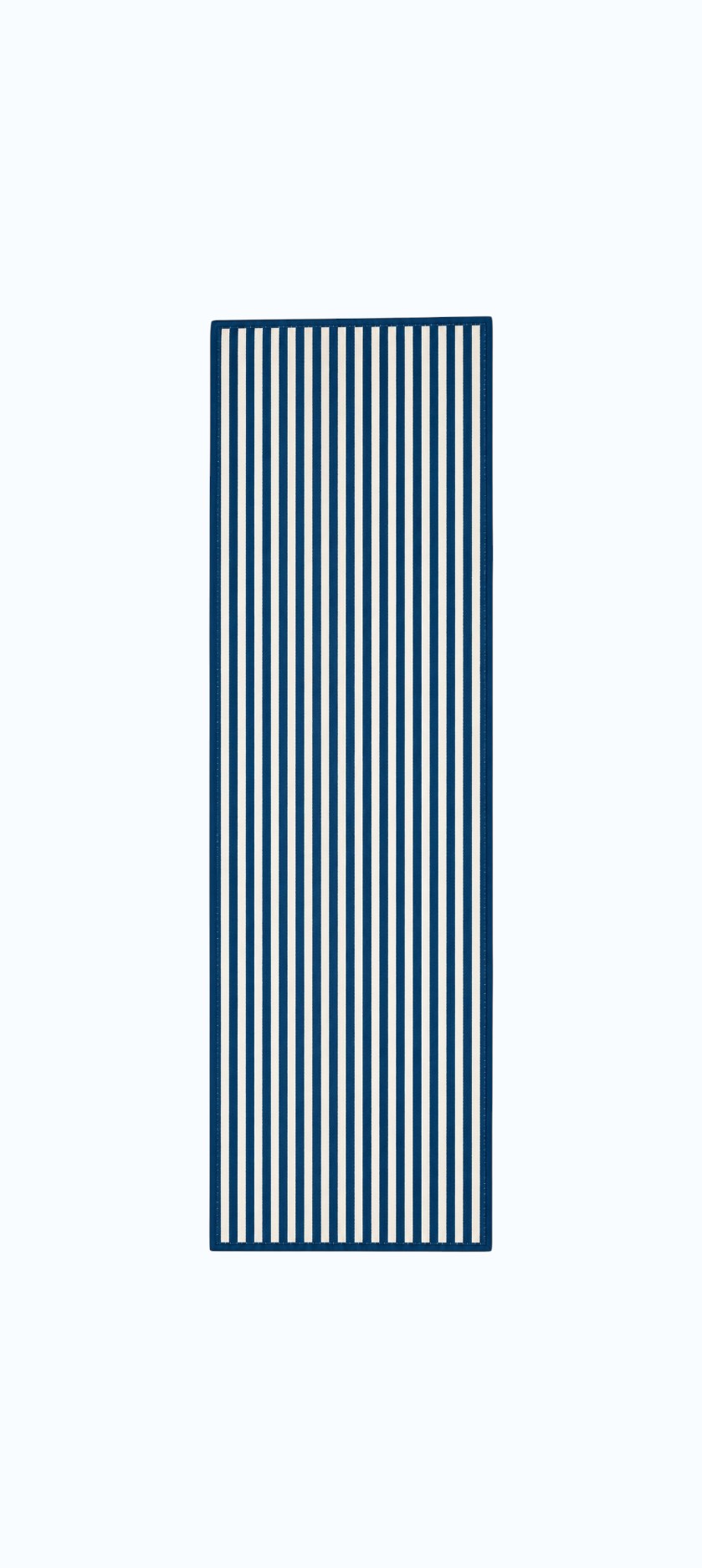 Navy Blue & Cream Striped Cotton Runner Rug