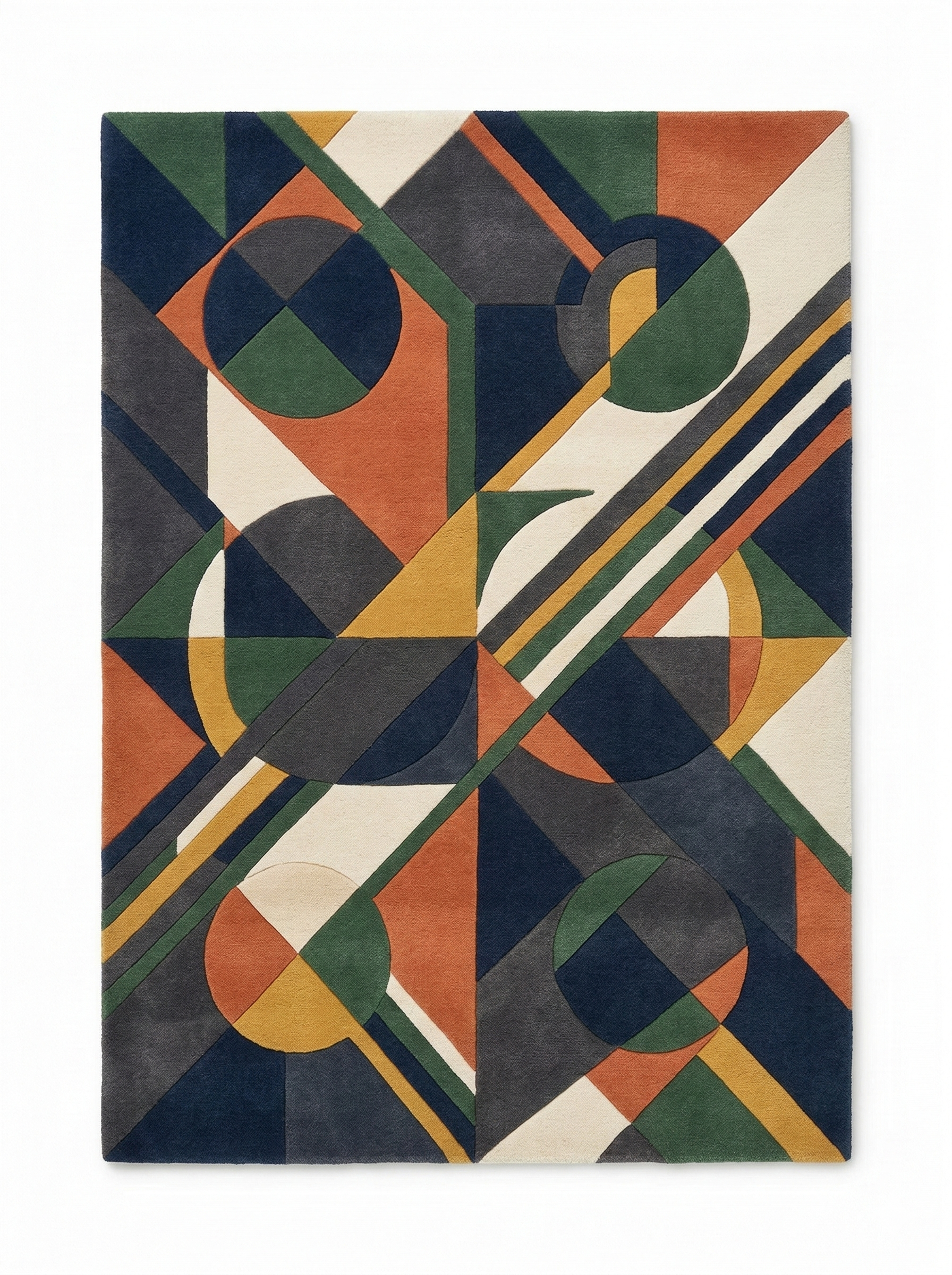 The Cubist Harmony Geometric Wool Rug