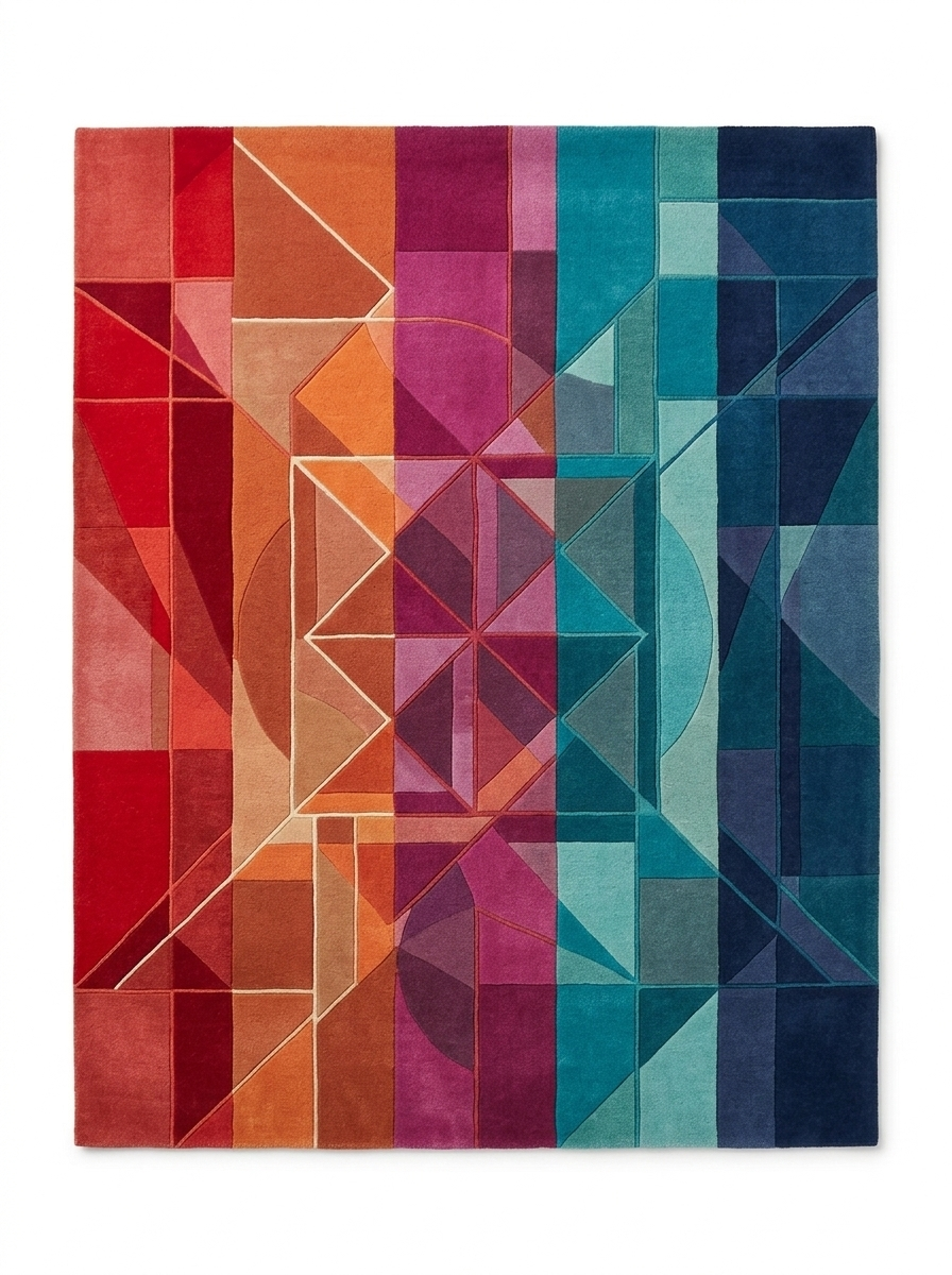 The Spectrum Fusion Geometric Wool Rug