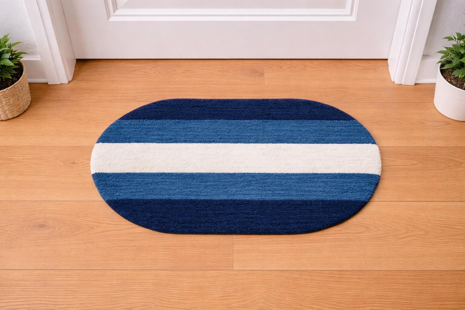 Handmade New Zealand Wool Doormat – Stylish Entry Rug Oval
