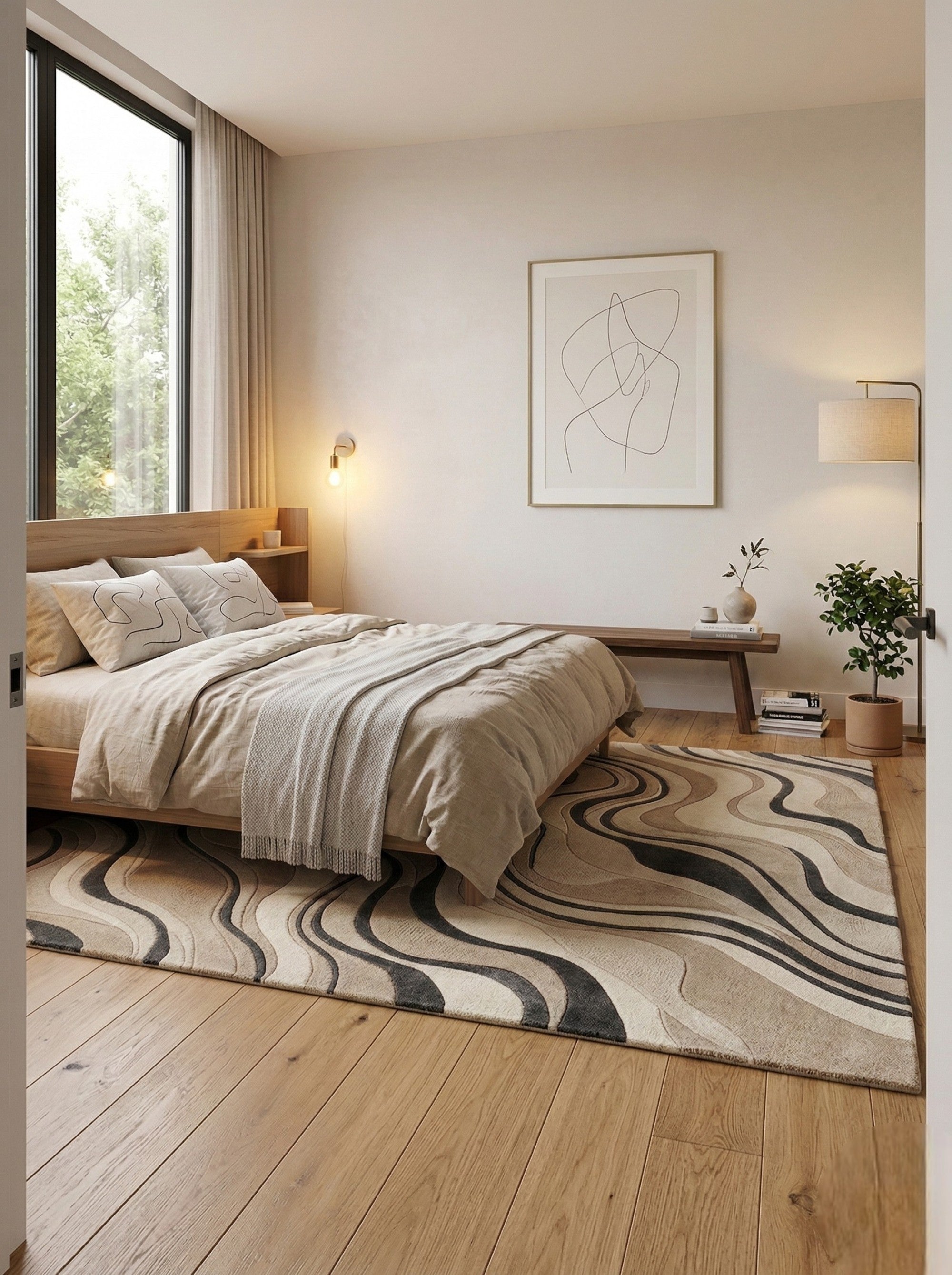 The Desert Flow Abstract Wool Rug