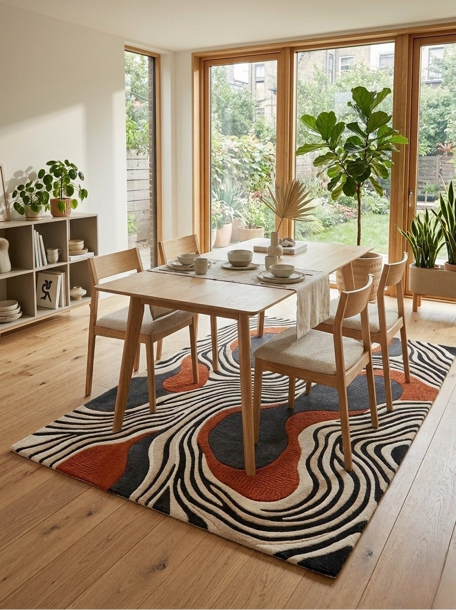 The Lava Flow Abstract Wool Rug