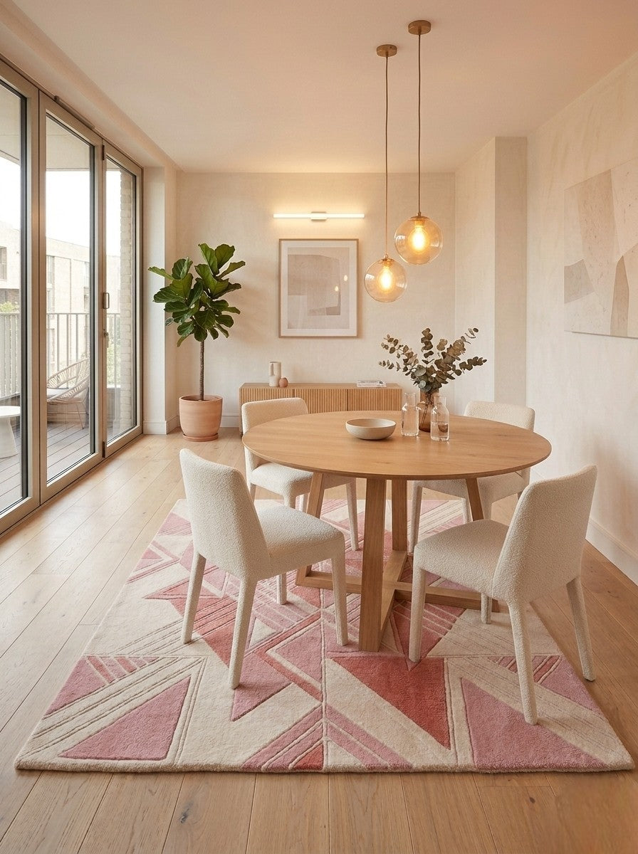 The Rose Prism Geometric Wool Rug