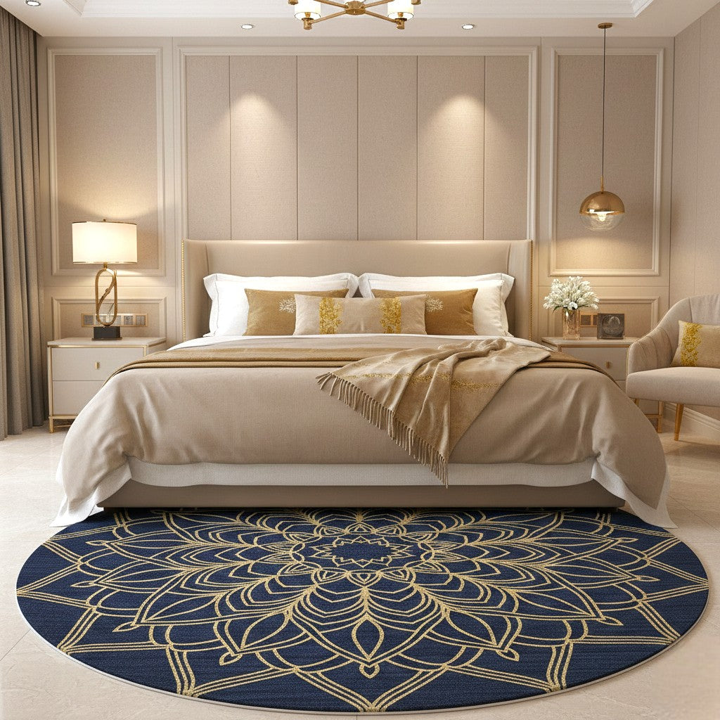 The Royal Mandala Luxe Round Wool Rug