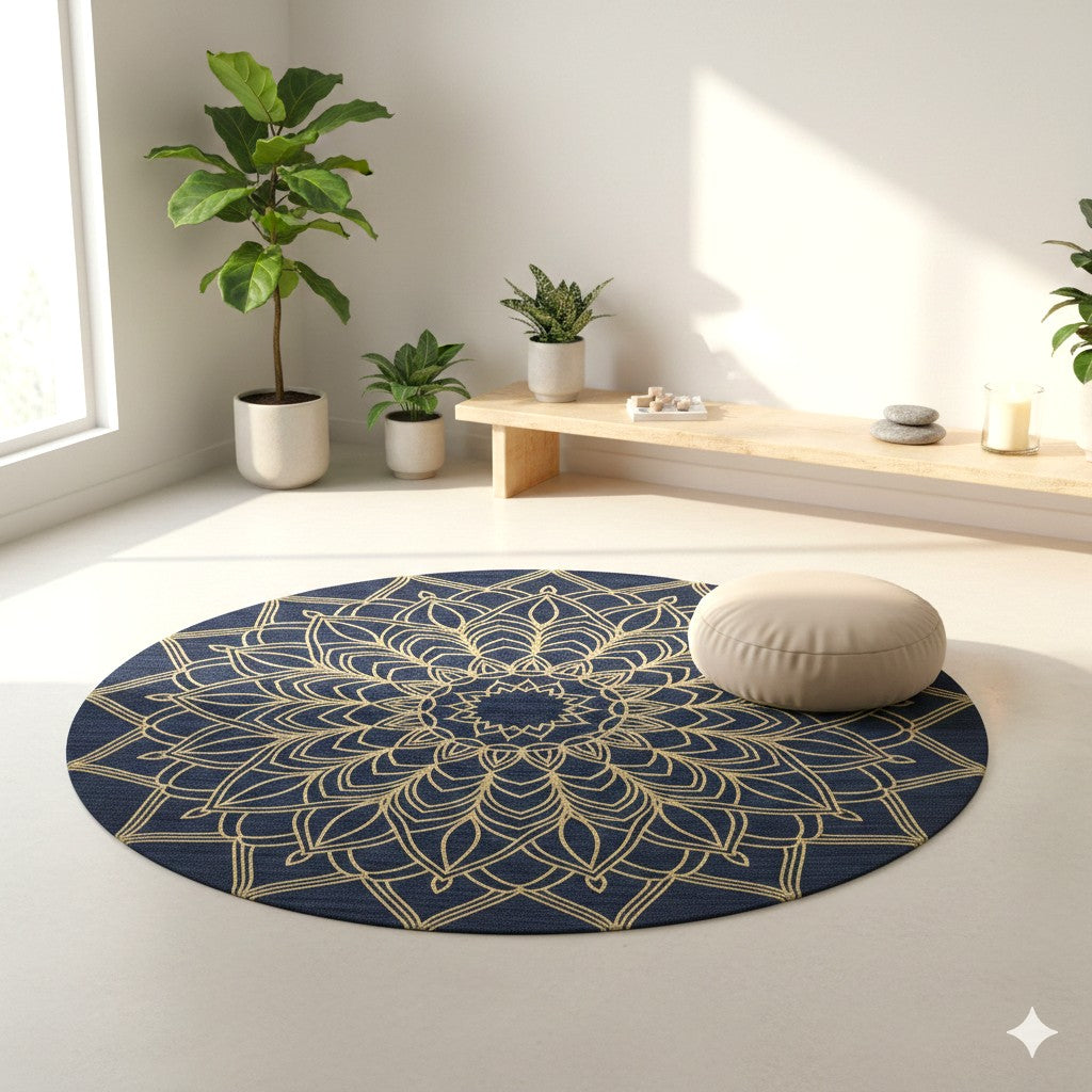 The Royal Mandala Luxe Round Wool Rug