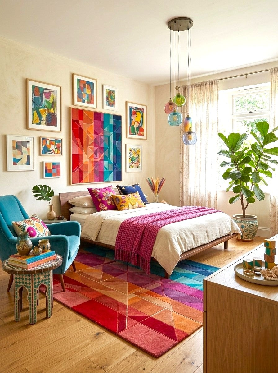 The Spectrum Fusion Geometric Wool Rug
