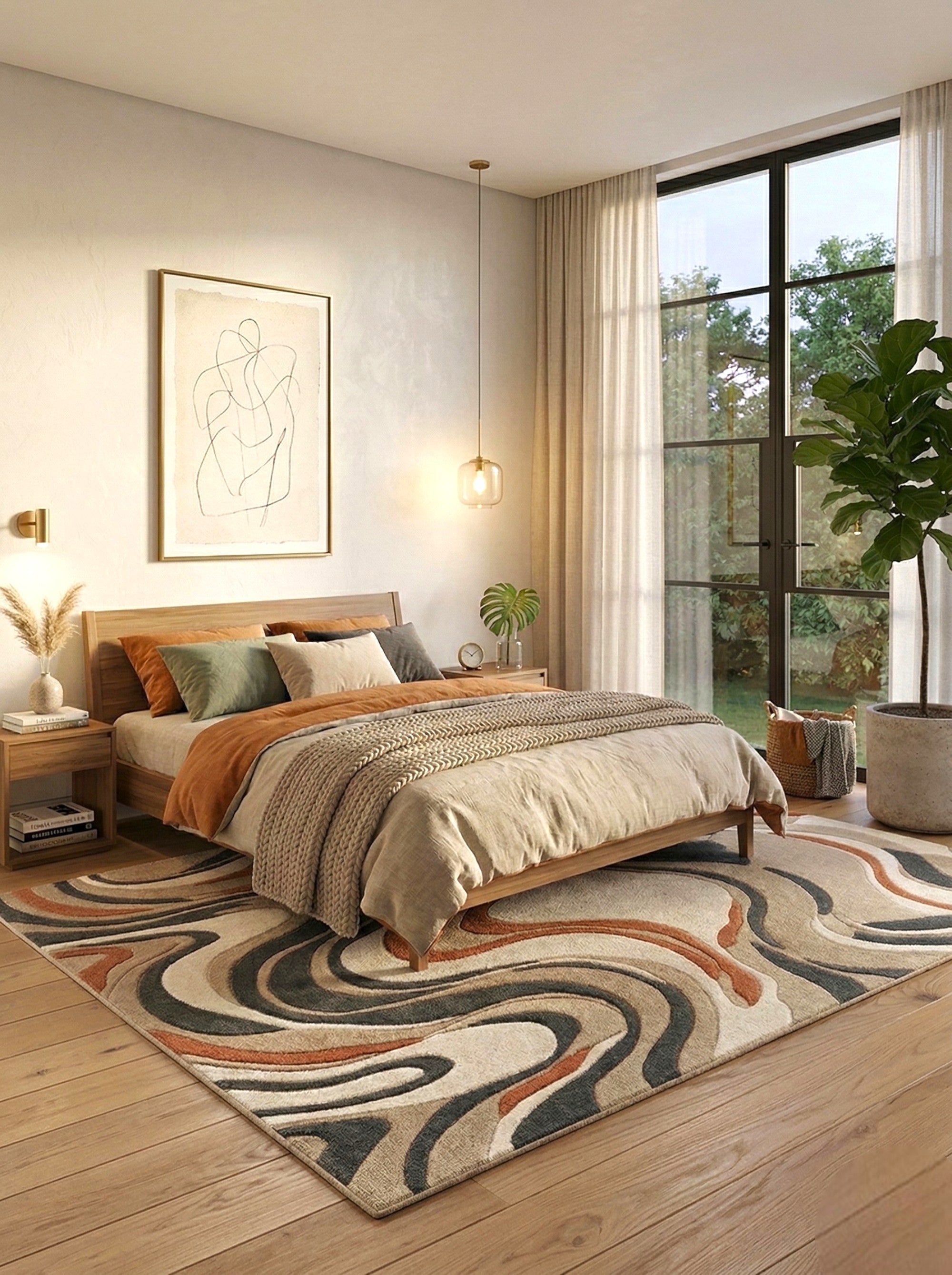 The Terra Wave Abstract Wool Rug