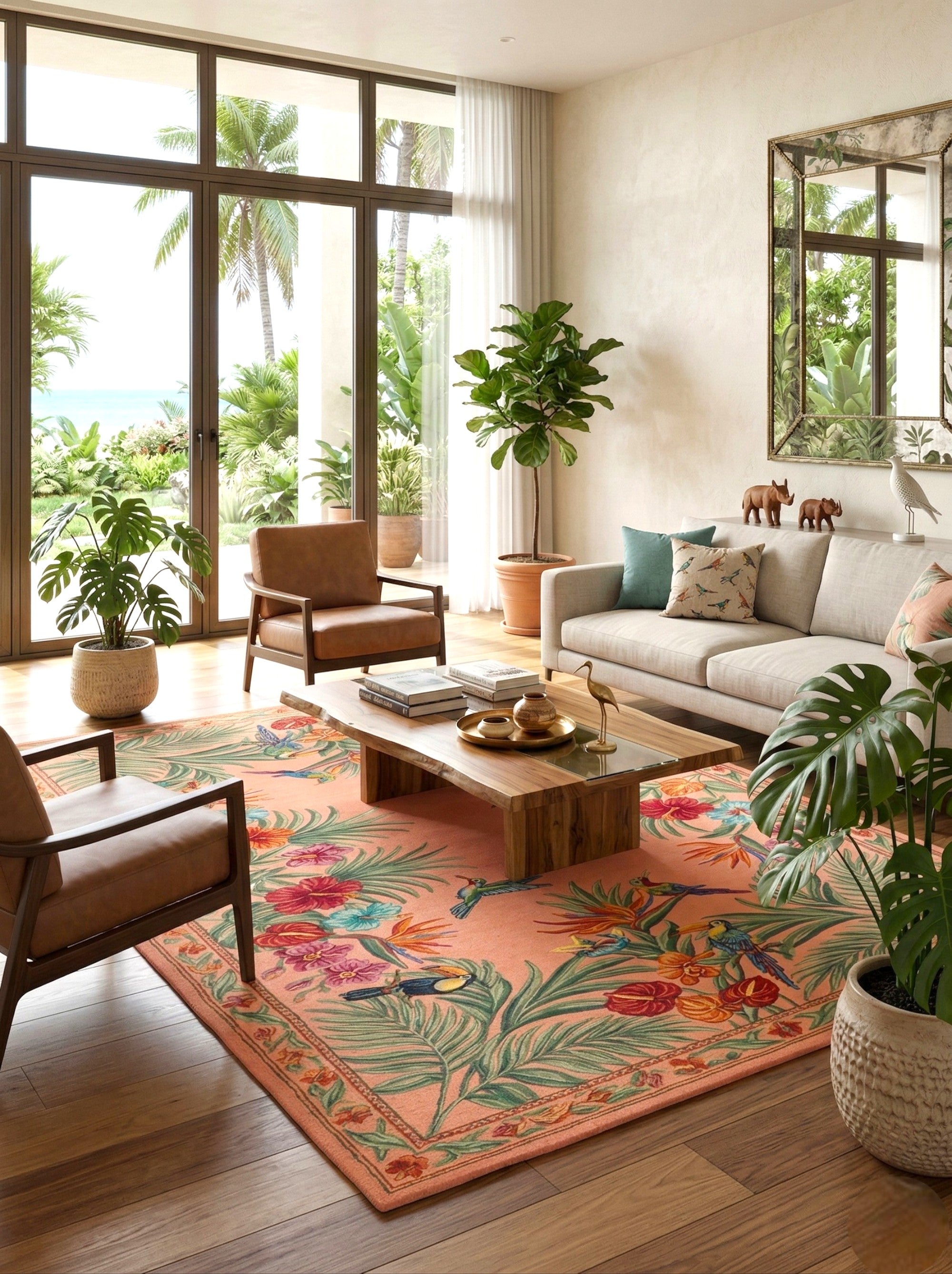 The Tropical Paradise Floral Wool Rug