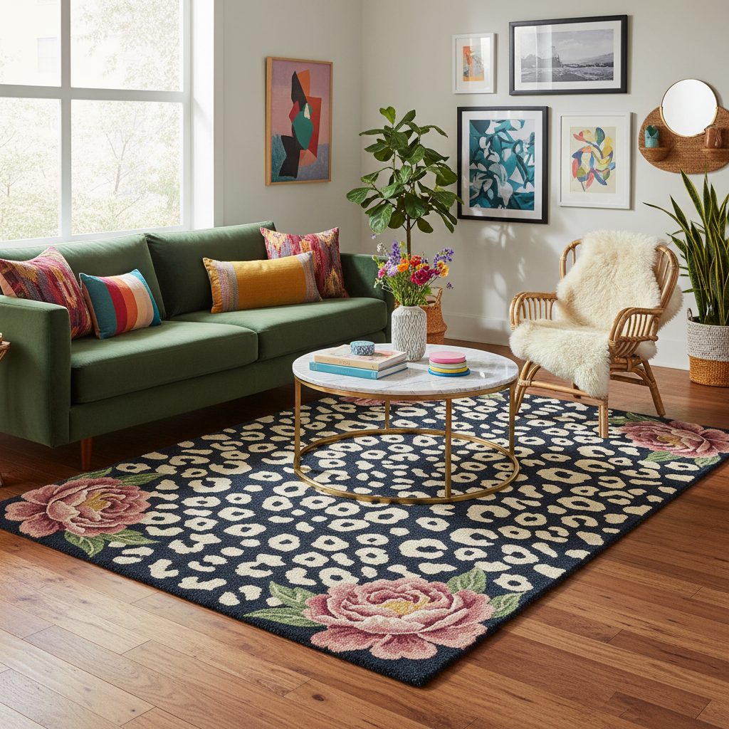 Handtufted Rugs - Black Leopard