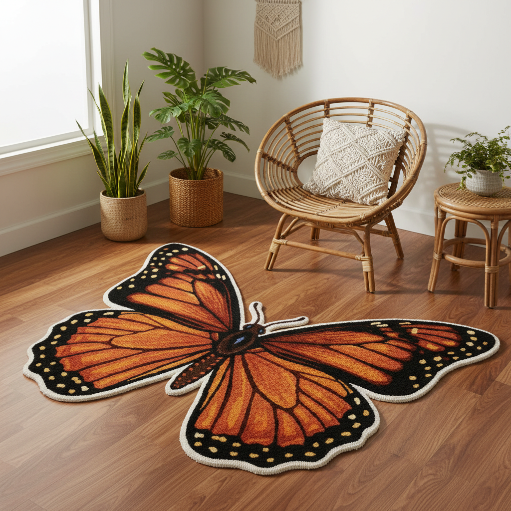 The Enchanted Wings Hand-Tufted Wool Rug