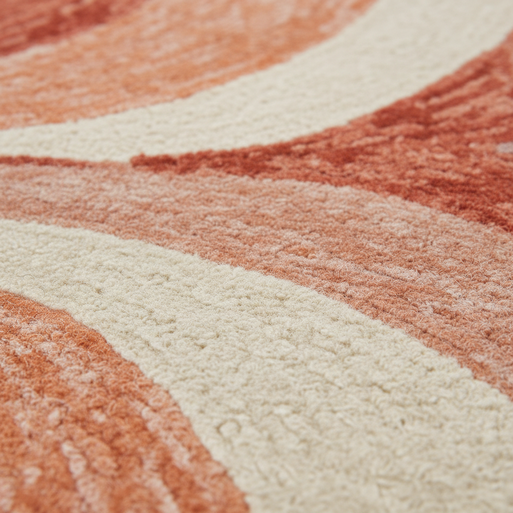 The Peach Bloom Swirl Round Rug