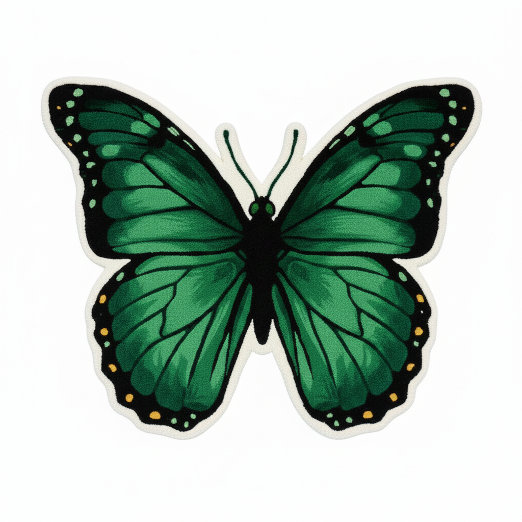 The Enchanted Wings Hand-Tufted Wool Rug Green