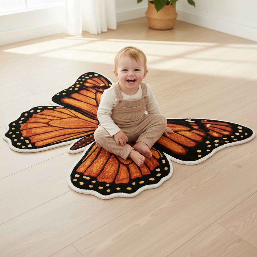 The Enchanted Wings Hand-Tufted Wool Rug