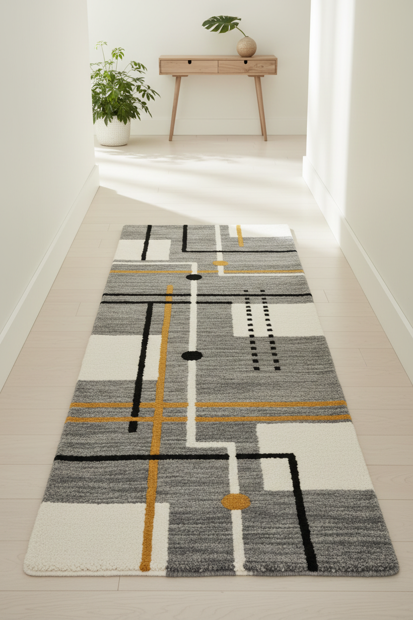 The Grey Nordic Wool Runner Rug
