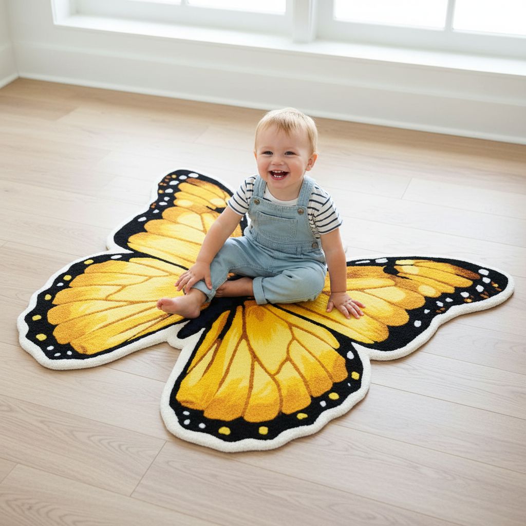 The Enchanted Wings Hand-Tufted Wool Rug