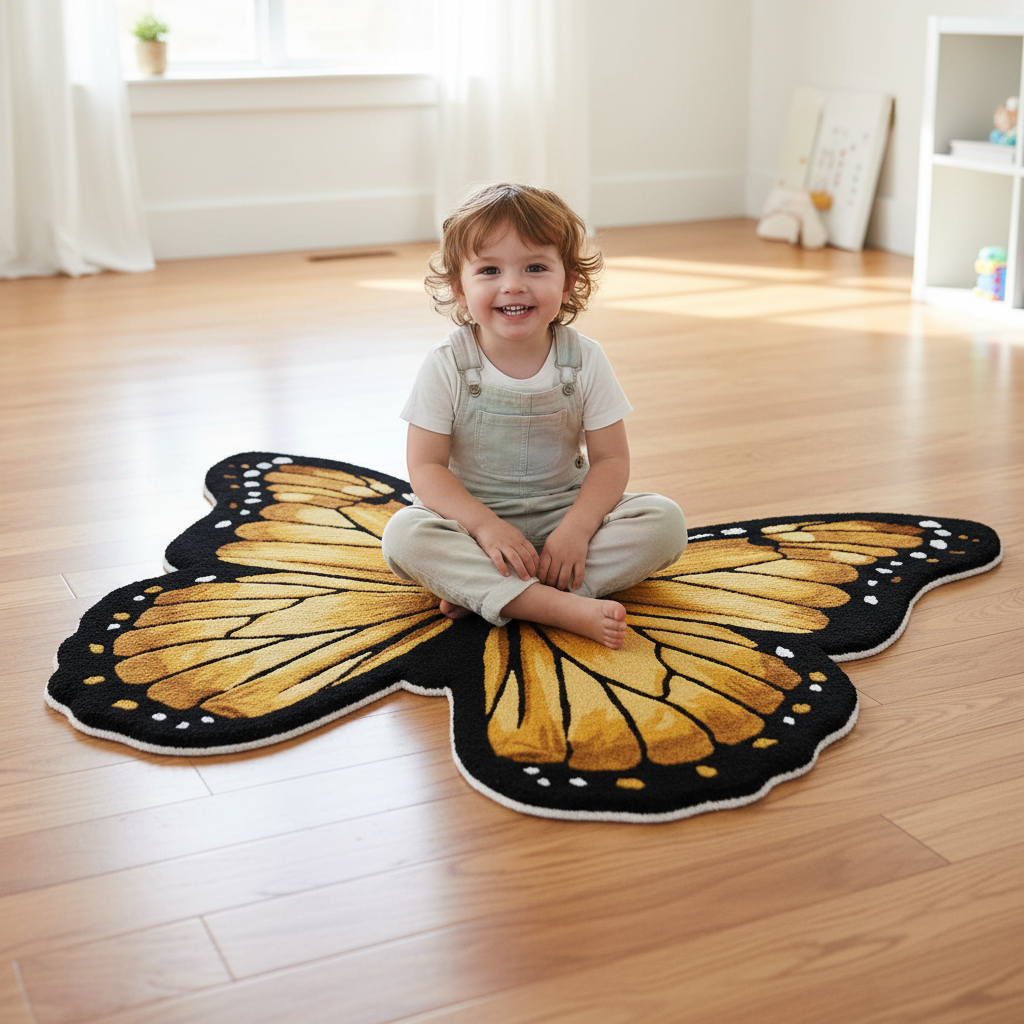 The Enchanted Wings Hand-Tufted Wool Rug