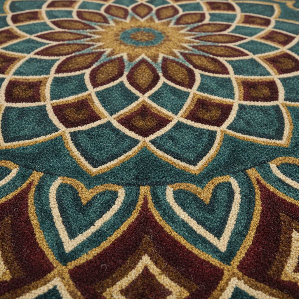 The Teal Mandala Luxe Round Rug