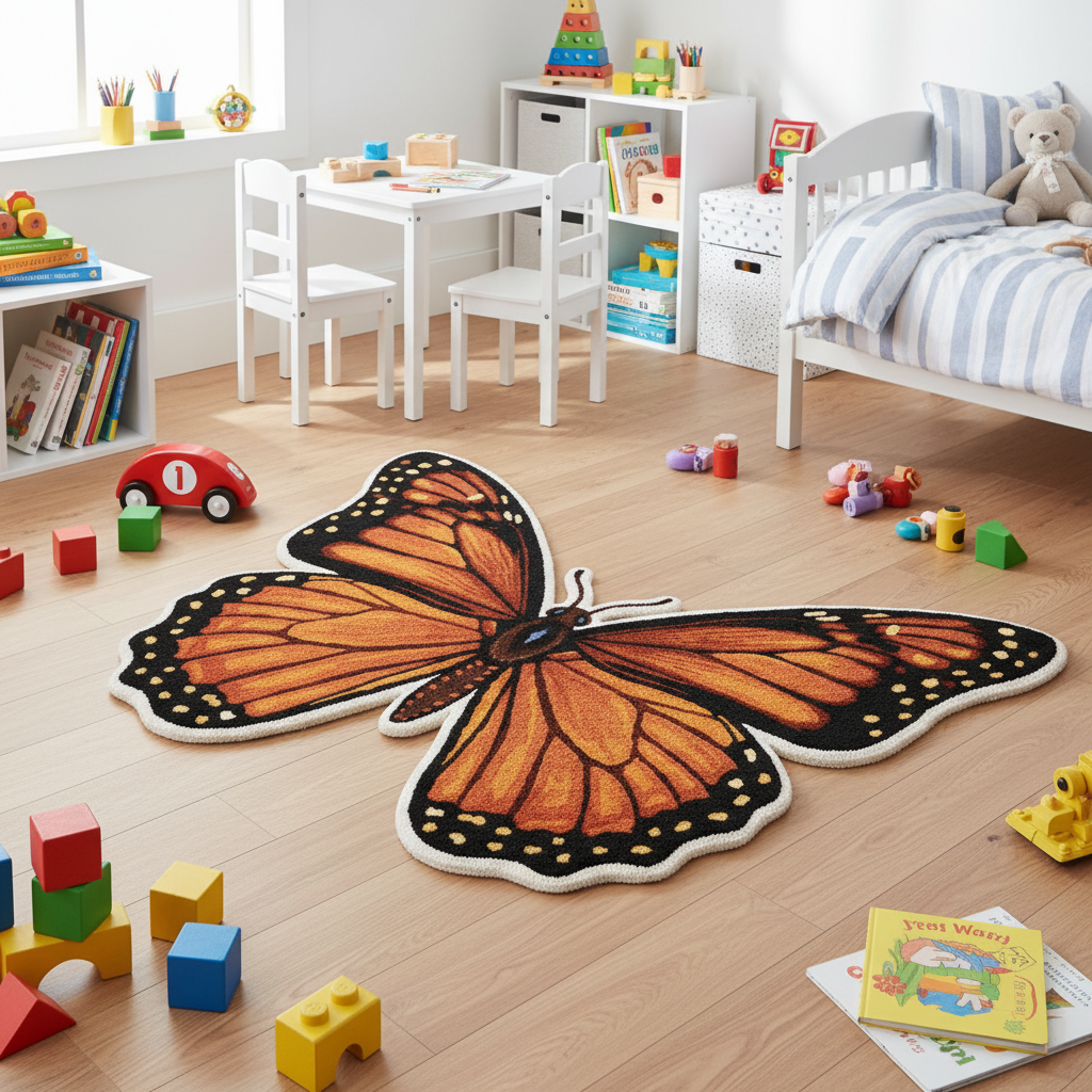 The Enchanted Wings Hand-Tufted Wool Rug