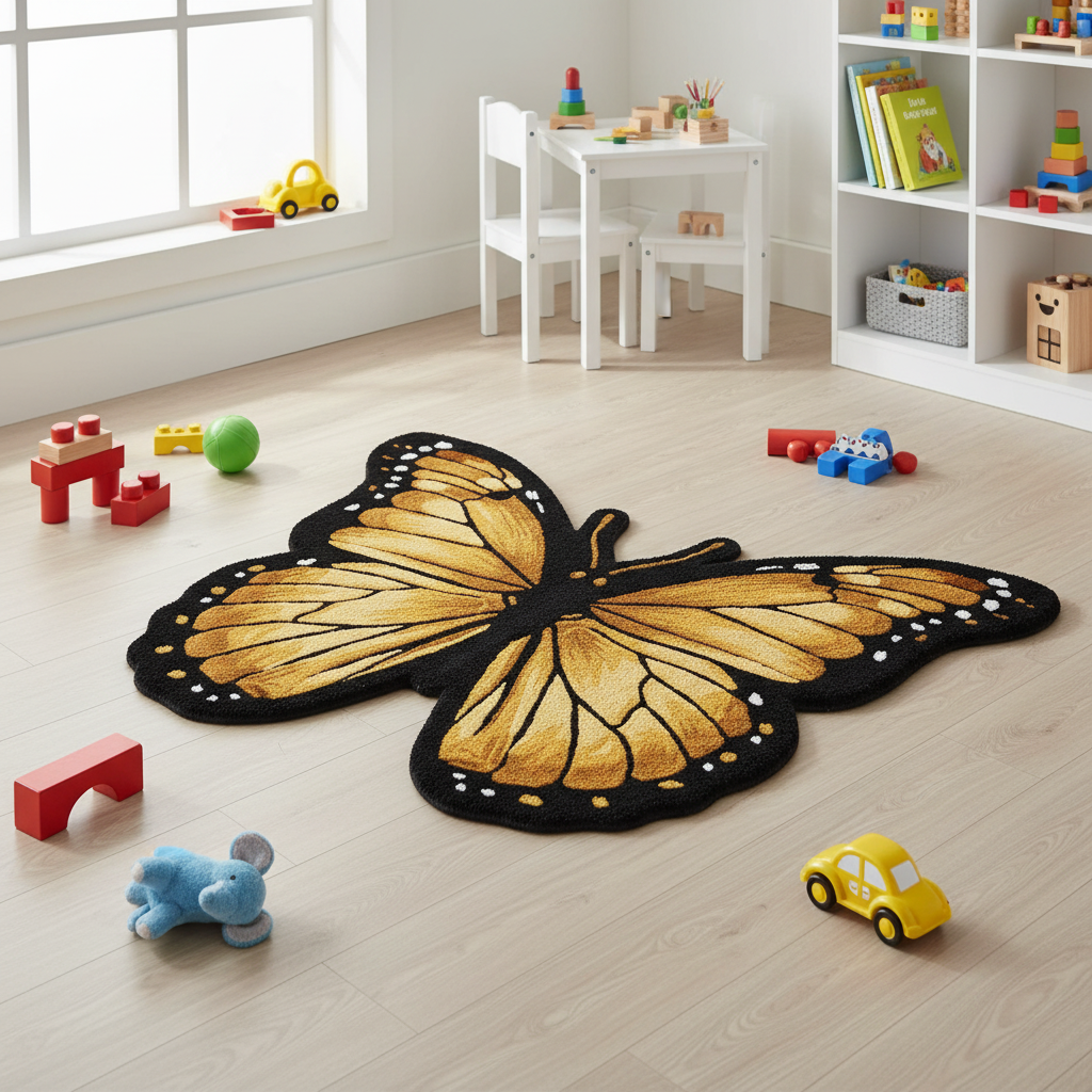 The Enchanted Wings Hand-Tufted Wool Rug