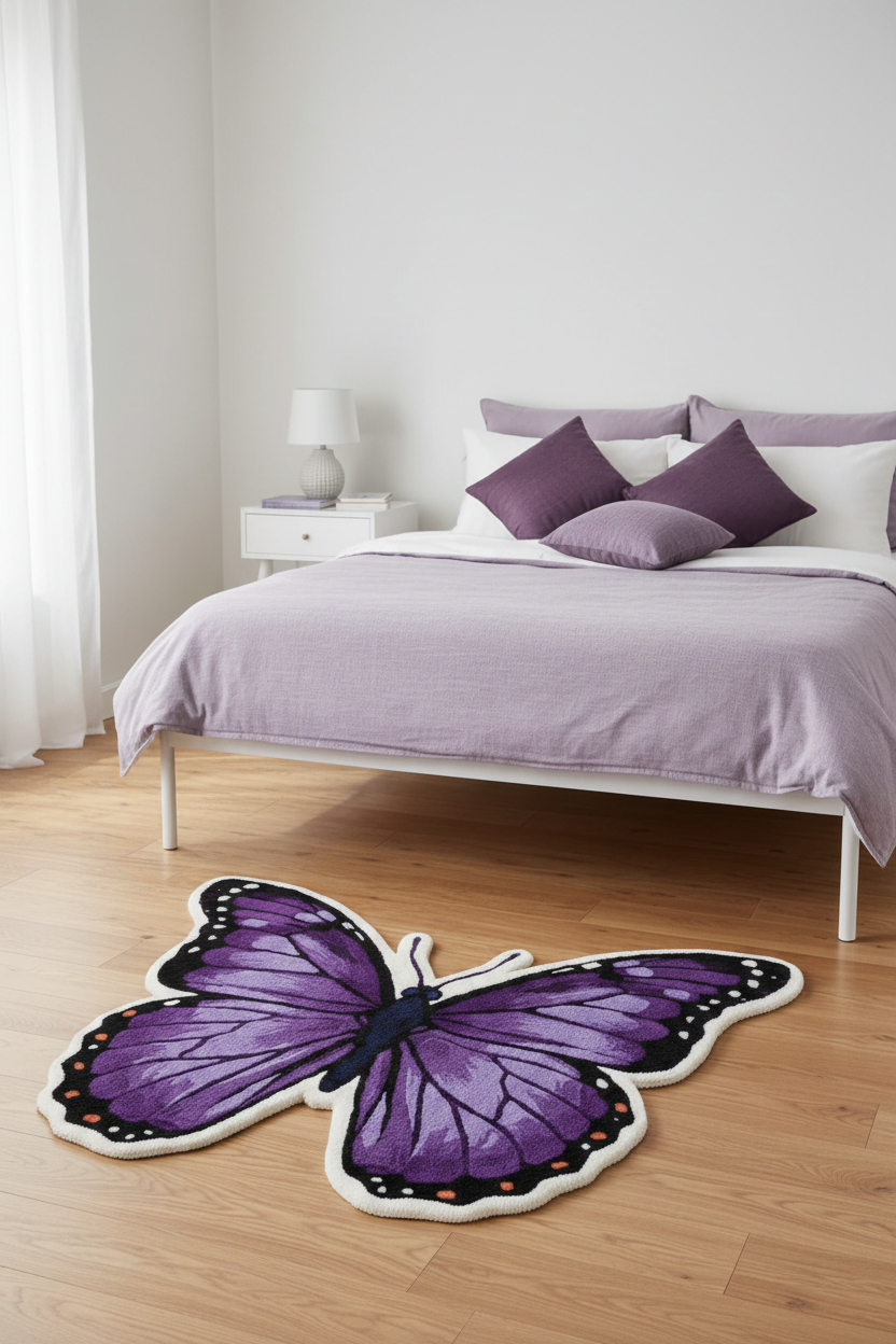 Purple Butterfly Rug - Bedroom 3:4