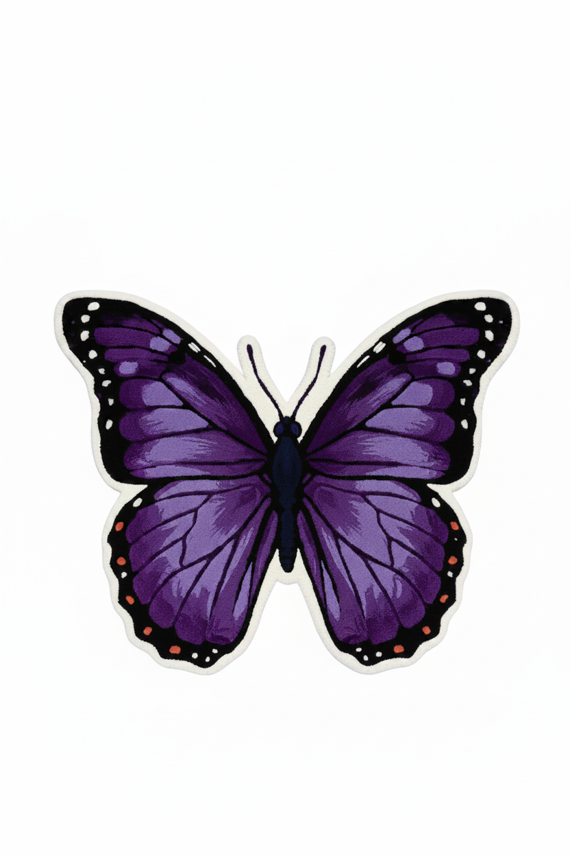 Purple Butterfly Rug - Product Shot 3:4