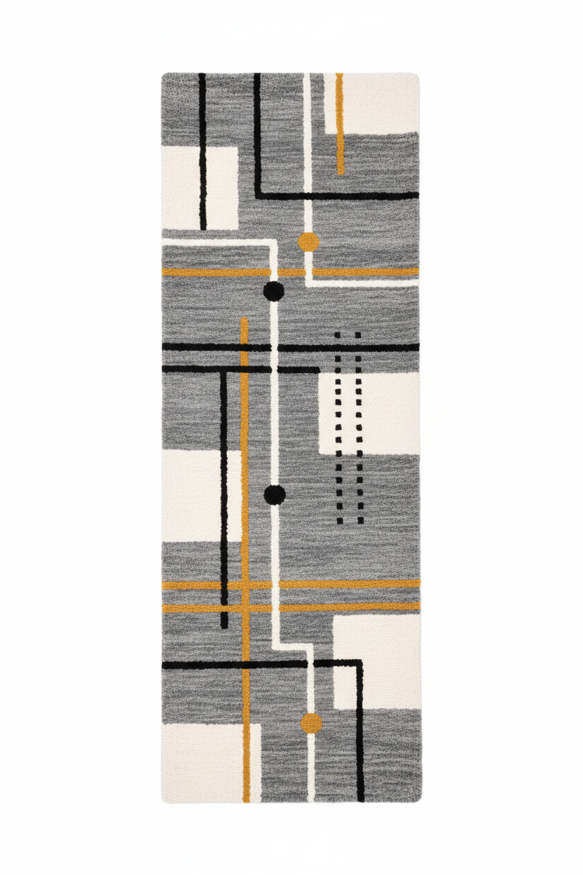 The Grey Nordic Wool Runner Rug
